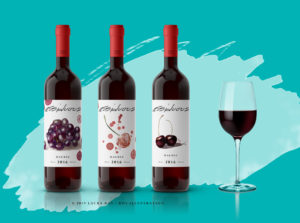 Assiduous Wine Bottle Illustration Mockup